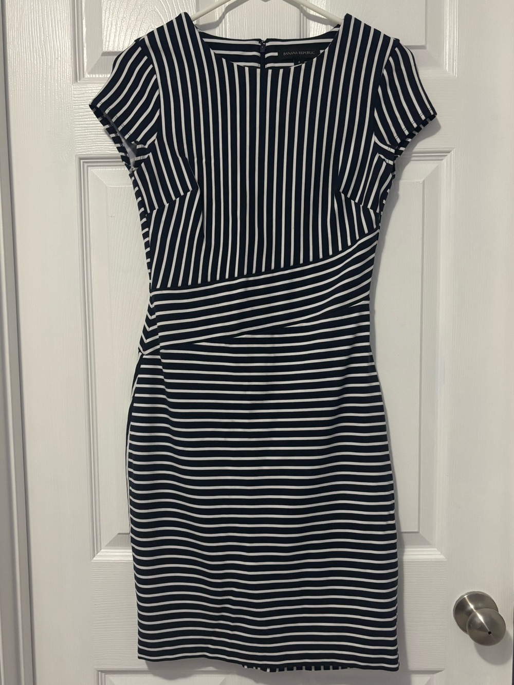 Navy & White Striped Dress